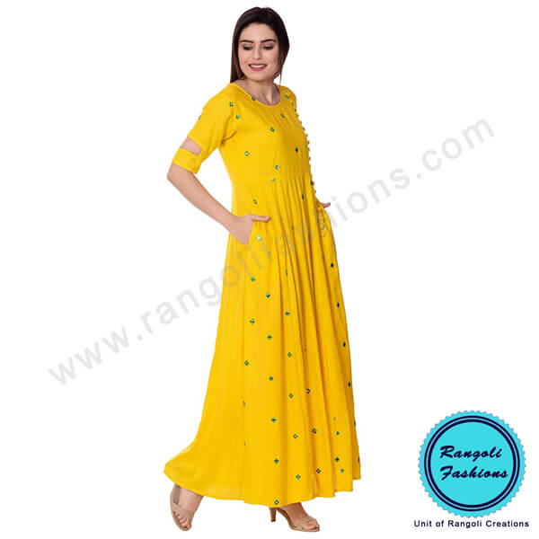 Anarkali Yellow Kurti