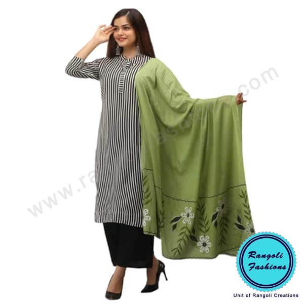 Black and White Stripped Designer Kurti