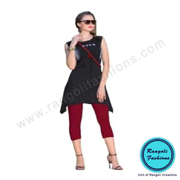 Blue Black Designer Denim Kurti