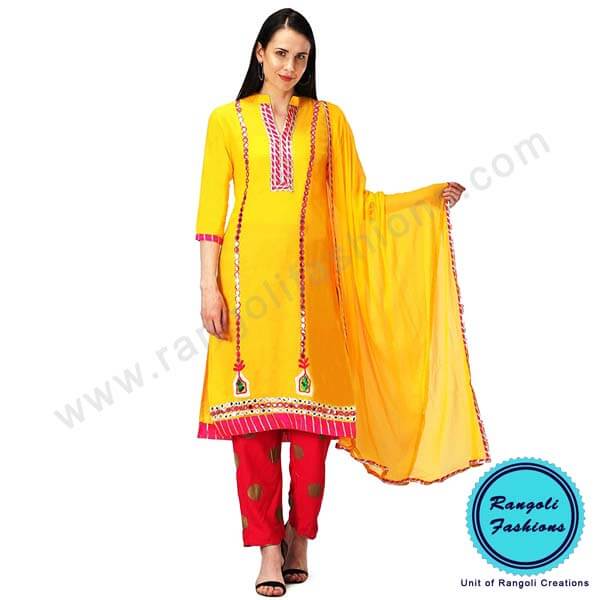Rayon Kurti Pant Dupatta Set