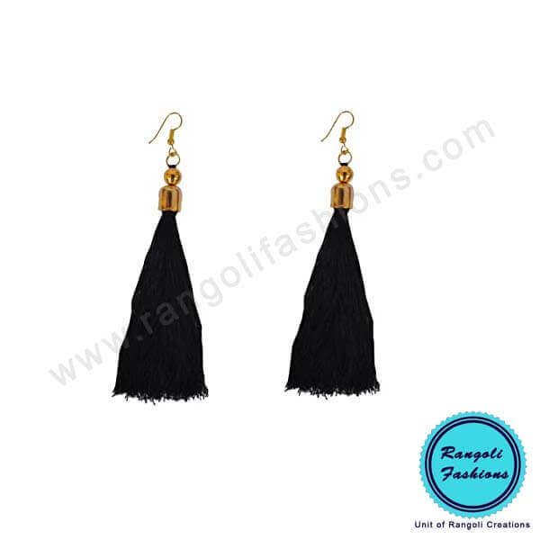 Women Tassel Earring Black